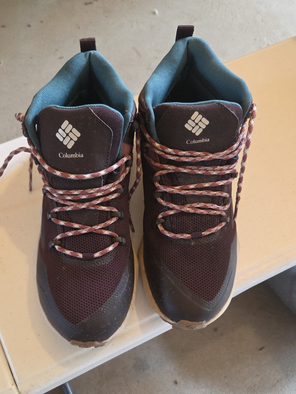 Columbia Women’s Teal and Burgundy Trail Sneakers